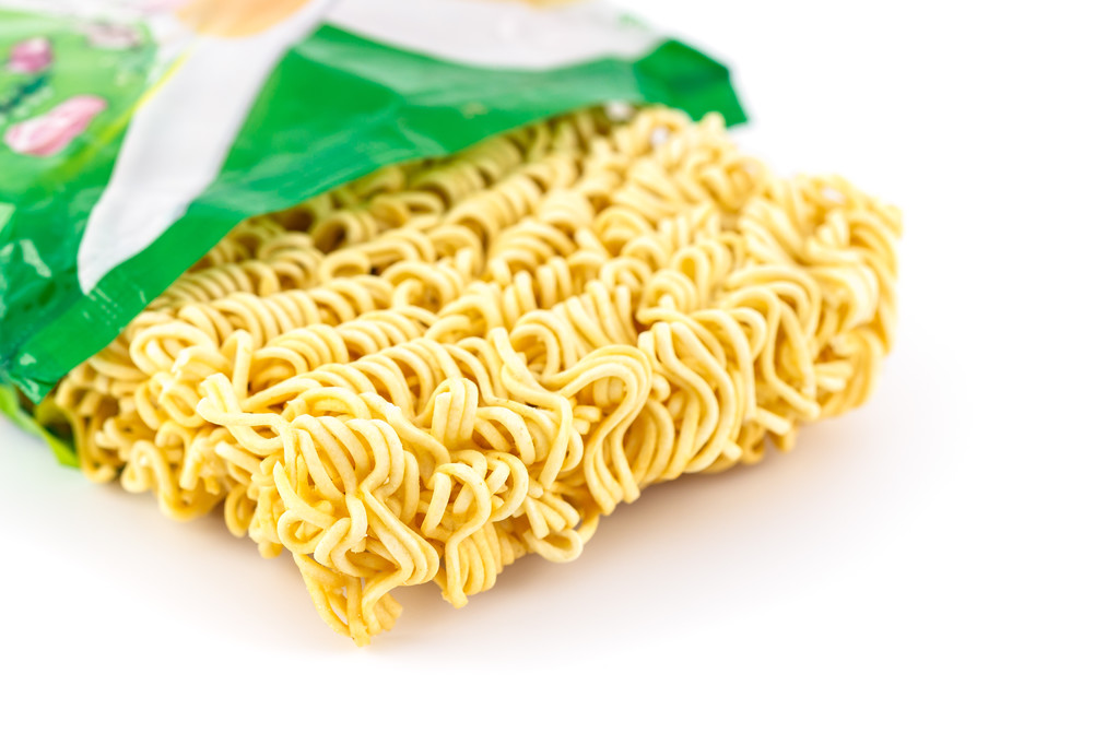 stock photo instant noodles isolated on white background